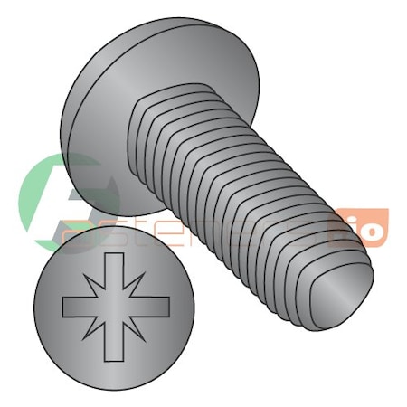 Newport Fasteners Thread Forming Screw, M4-0.70 x 8 mm, Black Zinc Plated Steel Pan Head Pozidriv Drive, 700 PK 983816